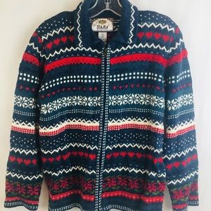 Ladies zip front cardigan size small